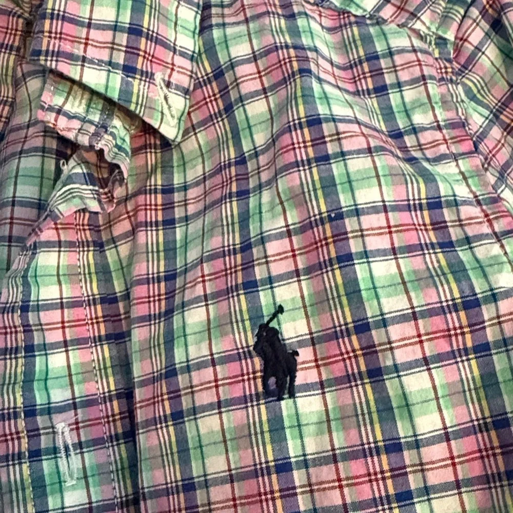 Like New Boys Ralph Lauren Plaid Oxford Button Up shirt